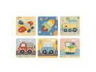 6 az 1-ben Transport fa puzzle készlet – fejlesztő járműves kirakó gyerekeknek