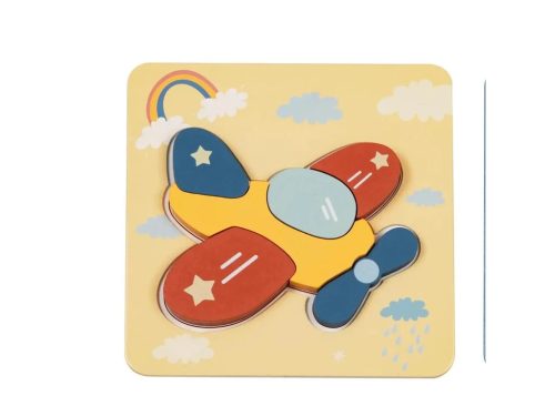 6 az 1-ben Transport fa puzzle készlet – fejlesztő járműves kirakó gyerekeknek