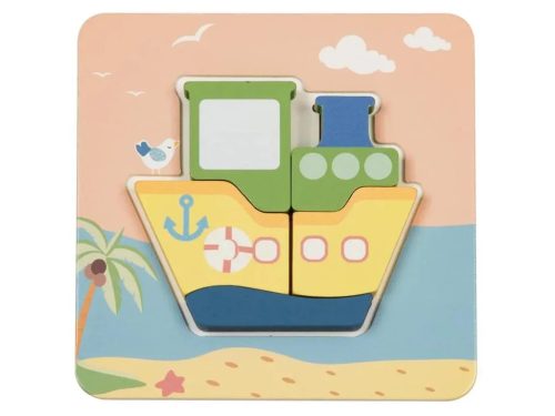 6 az 1-ben Transport fa puzzle készlet – fejlesztő járműves kirakó gyerekeknek