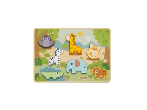 Állatos formaillesztő puzzle – fejlesztő kirakó 12 hónapos kortól