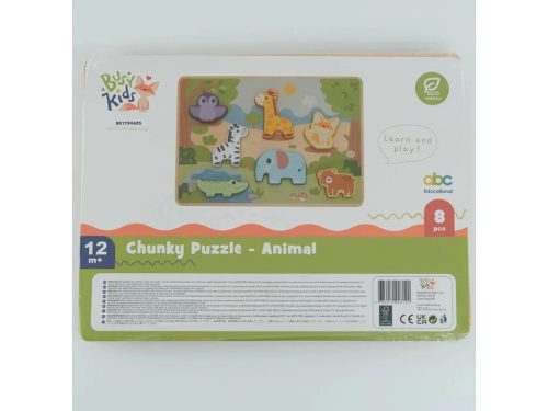 Állatos formaillesztő puzzle – fejlesztő kirakó 12 hónapos kortól