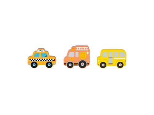 Transport fa puzzle – fejlesztő kirakó járművekkel 12 hónapos kortól
