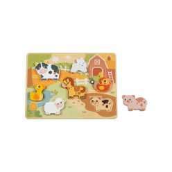   Farm, fa puzzle – fejlesztő kirakó farm állatokkal 12 hónapos kortól