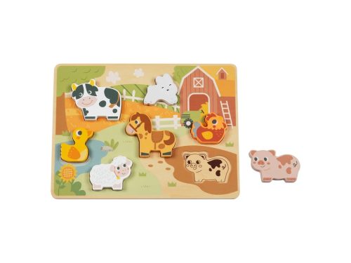Farm, fa puzzle – fejlesztő kirakó farm állatokkal 12 hónapos kortól
