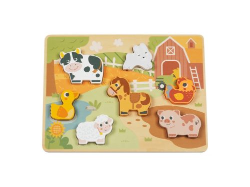 Farm, fa puzzle – fejlesztő kirakó farm állatokkal 12 hónapos kortól