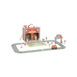 FIRE STATION hordozható tűzoltóállomás játékkészlet