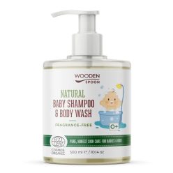   Wooden Spoon Natural - Baba sampon és tusfürdő - illatmentes (300 ml)