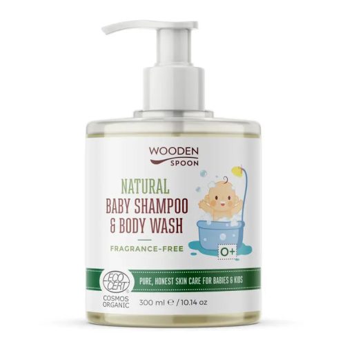 Wooden Spoon Natural - Baba sampon és tusfürdő - illatmentes (300 ml)
