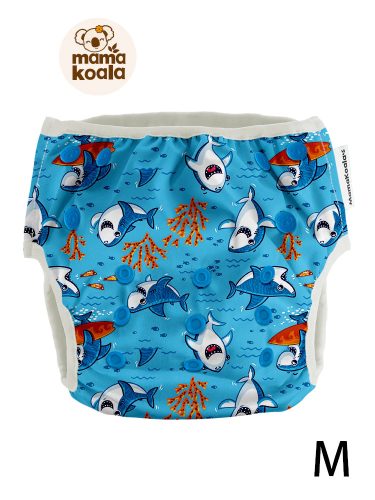 Mama Koala úszópelenka, vidám cápák - M méret