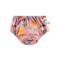   Babyland oldalt patentos mosható úszóbugyi, M méret, rózsaszín dzsungel